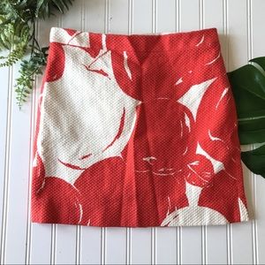 J. Crew skirt orange off white cream textured